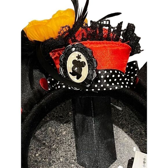 DISNEY PARKS DISNEYLAND CAMEO SILHOUETTE FEATHER POLKA DOTS MINNIE EARS - Picture 5 of 5